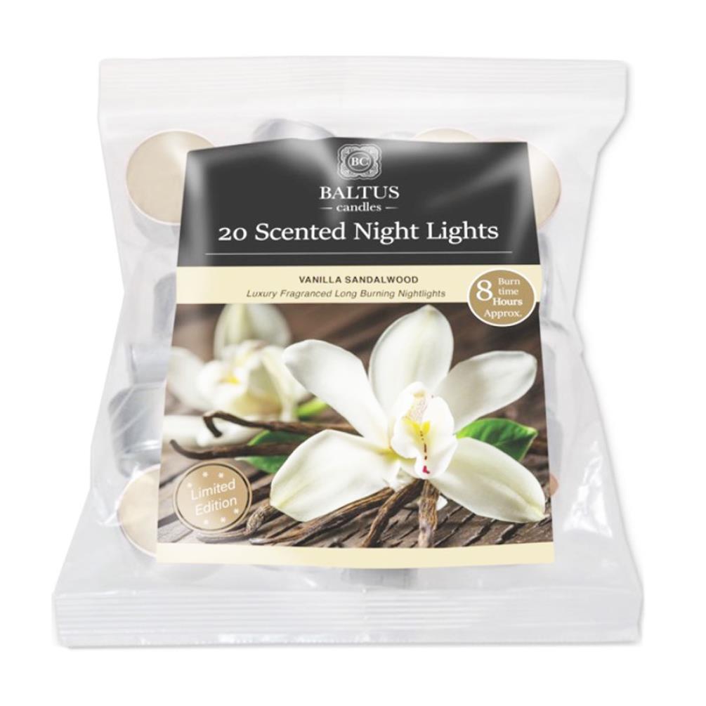 Baltus Vanilla & Sandalwood 8 Hour Long Burn Tealights (Pack of 20) £3.59